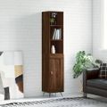 vidaXL Vysoká skrinka hnedý dub 34,5x34x180 cm spracované drevo