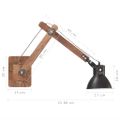 vidaXL Nástenná lampa, industriálny štýl, čierna, okrúhla E27