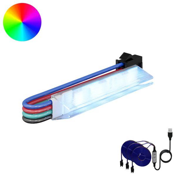 vidaXL LED pás 2 pcs Čierna a mnohofarebná 1745 mm Meď a plast