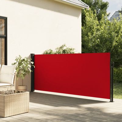 vidaXL Zaťahovacia bočná markíza, červená 140x600 cm