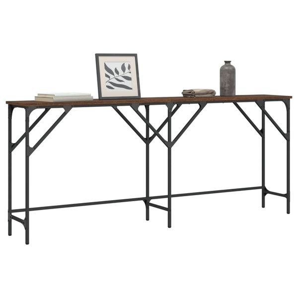vidaXL Konzolový stolík hnedý dub 180x29x75 cm kompozitné drevo