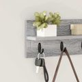 vidaXL Vešiak na stenu Nástenná montáž Sivý Sonoma 40 x 10,5 x 18 cm