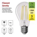 LED žiarovka Filament A60 / E27 / 7,5 W (75 W) / 1 055 lm / teplá biela / stmievateľná