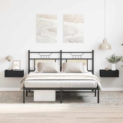 vidaXL Nástenné nočné stolíky 2ks, čierne 40x30x15cm, kompozitné drevo