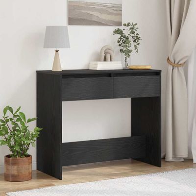 vidaXL Konzolový stolík, čierny dub, 89x41x76,5 cm, umelé drevo