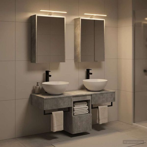 vidaXL Set kabinetov do kúpeľne 5 pcs Betónovo sivá 43 x 16 x 62,5 cm