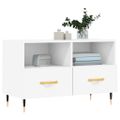 vidaXL TV skrinka biela 80x36x50 cm spracované drevo