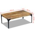 vidaXL Konferenčný stolík z mangového dreva, 100x60x35 cm