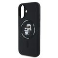 Puzdro Karl Lagerfeld pre iPhone 16 Plus 6,7" KLHMP16MSCMKCRHK čierne tvrdý silikón Karl&Choupette Heads Ring MagSafe