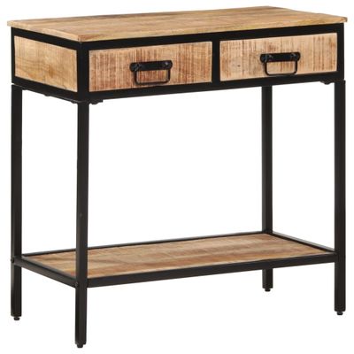 vidaXL Konzolový stolík 70x35x70 cm, surový mangový masív