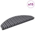vidaXL Samolepiace schodové rohože 15 ks 65 x 21 x 4 cm Non-Slip Sivá
