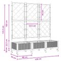 vidaXL Záhradný kvetináč s trelážou a kolesami 3 ks Sivá PP