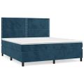 vidaXL Posteľný rám boxsping s matracom tmavomodrý 180x200 cm zamat