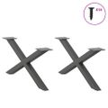 vidaXL Nohy konferenčného stolíka v tvare X, 2 ks, antracitové, 70 x (30-31) cm, oceľ