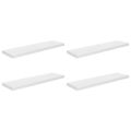 vidaXL Plávajúce nástenné police 4 ks, lesklé biele 90x23,5x3,8cm, MDF