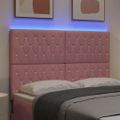 vidaXL LED hlavová doska s LED pásikmi Ružová 160 cm Zamat