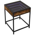 vidaXL Konferenčný stolík s nekonečnými LED dymový dub 40x40x51 cm