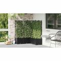 vidaXL Záhradný kvetináč 5 ks Čierna 120 x 120 x 143 cm PP
