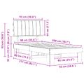 vidaXL Rám postele s čalúneným čelom Čierna 90 x 200 cm