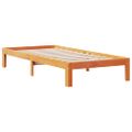 vidaXL Posteľ s knižnicou bez matraca vosková 90x200 cm borovica