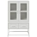 vidaXL Vysoká skrinka biela 68x39x111,5 oceľ
