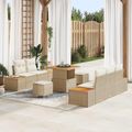 vidaXL Súprava záhradných pohoviek 8 pcs 7-Seater Béžová a krémová