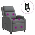 vidaXL Masážne relaxačné kreslo Sivá Umelá koža