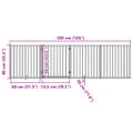 vidaXL Brána pre psa dvere sklad. 4 panely čierna 320cm topoľové drevo