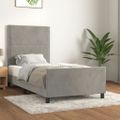 vidaXL Posteľ bez matraca bledosivý 90x200 cm zamat