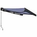 vidaXL Ručne ovládaná kazetová markíza modro-biela 350x250 cm