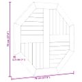 vidaXL Stolová doska 70x70x2,5 cm osemuholník masívne teakové drevo