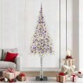 vidaXL Vianočný stromček s 300 LED-i Biela 210 cm PE a oceľ