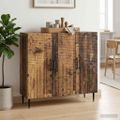 vidaXL Servírovacia skriňa Staré drevo 89 x 34,5 x 80 cm