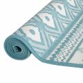 vidaXL Vonkajší koberec aqua a biely 80x250 cm obojstranný dizajn
