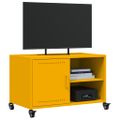 vidaXL TV skrinka horčicovožltá 68x39x43,5 cm oceľ