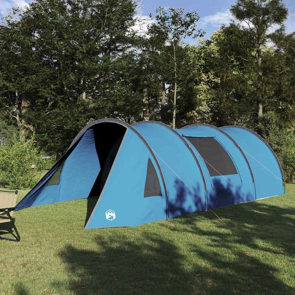 vidaXL Tunelový stan pre 4 osoby Modrá a šedá 778 x 356 x 210 cm