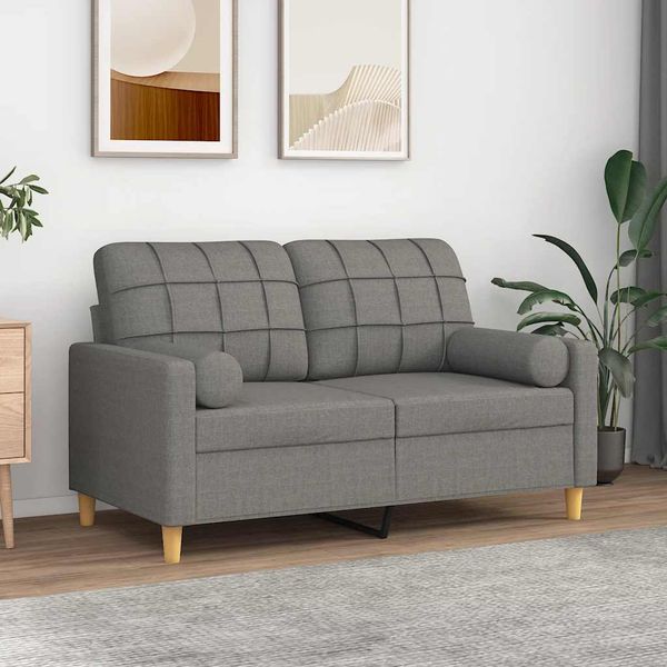 vidaXL 2-dielna sedacia súprava s vankúšmi tmavosivá 120 cm látka
