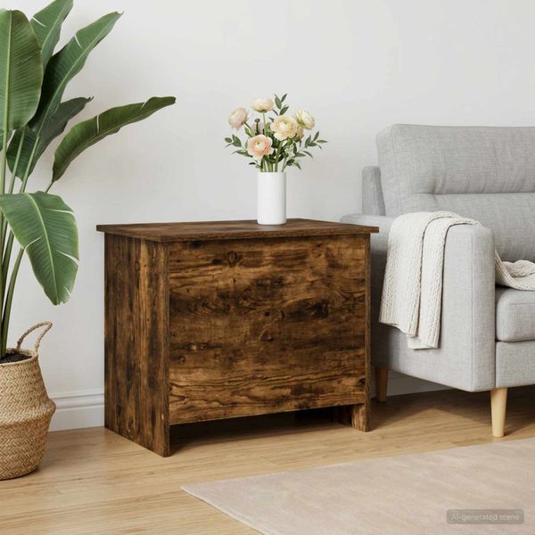 vidaXL Úložná truhlica Dymový dub 60 x 40 x 50 cm Kompozitné drevo