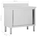 vidaXL Pracovný stôl s posuvnými dvierkami 100x50x(95-97) cm, oceľ