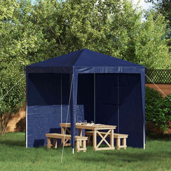 vidaXL Bočná stena párty stanu 2 pcs Modrá 200 x 195 cm PE a oceľ