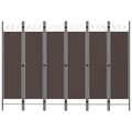 vidaXL Paraván so 6 panelmi, hnedý 240x180 cm