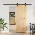 vidaXL Posuvné dvere NARVIK Prírodná a čierna 80 x 210 cm (213,5 cm)
