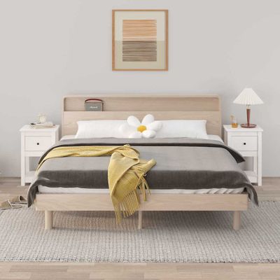 vidaXL Nočné stolíky 2 ks biele 40x35x61,5 cm masívne borovicové drevo