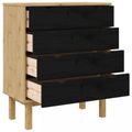 vidaXL Příborník OTTA Čierna 76,5 x 39,5 x 90 cm Borovicový masív