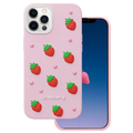 Jahodové puzdro pre iPhone 12 / 12 Pro 6,1" ružová