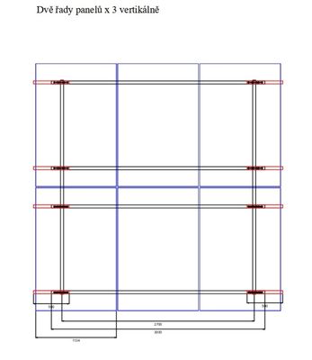 FVE konštrukcia SAP30S6P23V pre 6 panelov 30st. do zeme 2x3 vertikálne FVE konstrukce SAP30S6P23V pro 6 panelů 30st. do země 2x3 vertikální