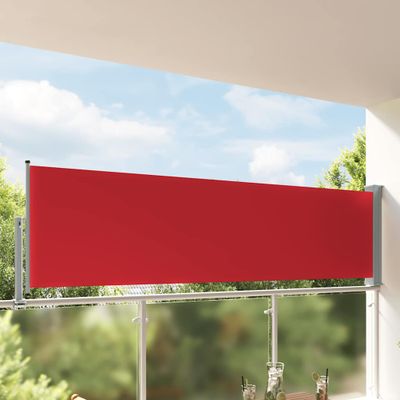 vidaXL Zaťahovacia bočná markíza na terasu 100x300 cm, červená