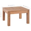 vidaXL Konferenčný stolík z teakového dreva prírodný vrch 60x60x40 cm