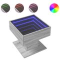 vidaXL Konferenčný stolík s LED sivá sonoma 50x50x45cm kompozit. drevo