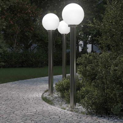 vidaXL Stĺpikové svietidlá 3 ks 120 cm nehrdzavejúca oceľ IP44